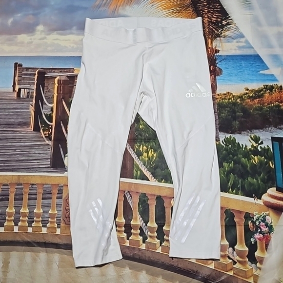 Adidas White 3/4 Tights Shirt Set Alphaskin‎ NWT XL - Picture 3 of 12